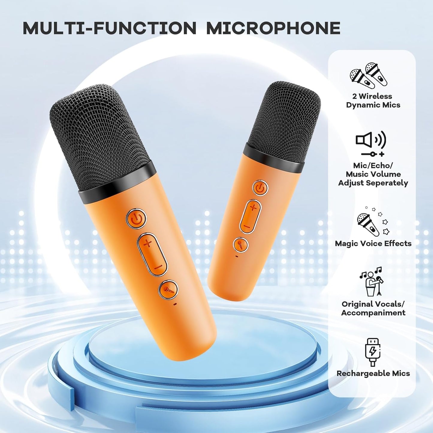 Compact Bluetooth Karaoke System with Microphones