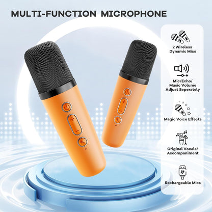 Compact Bluetooth Karaoke System with Microphones