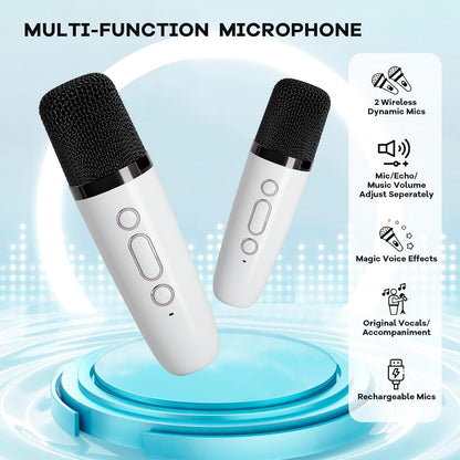 Compact Bluetooth Karaoke System with Microphones