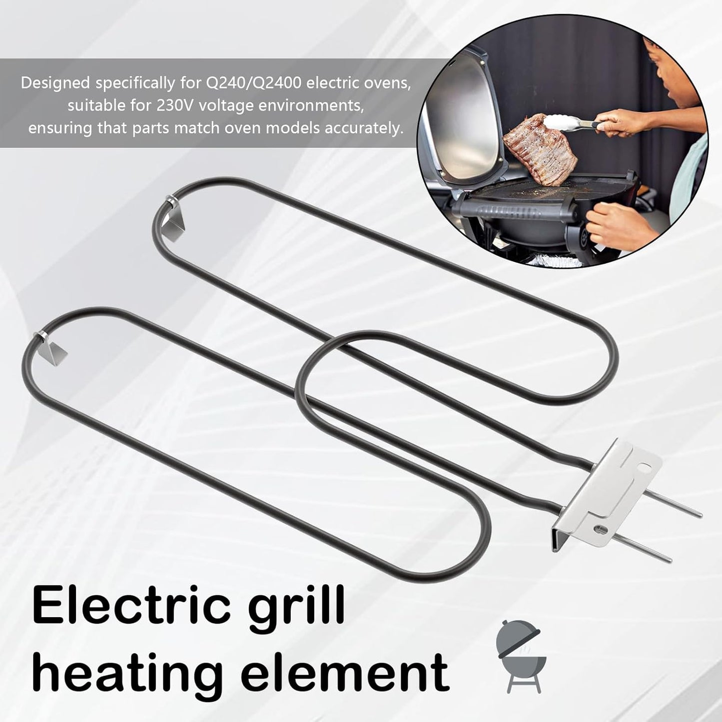 Powerful Electric BBQ Grill Heater 2200W Stainless Steel