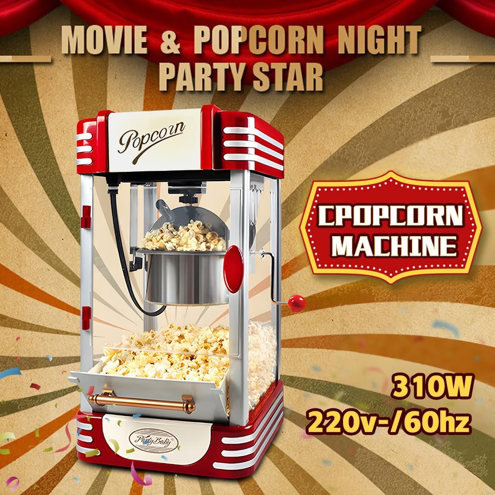 Classic Yellow Compact Popcorn Machine with Timer