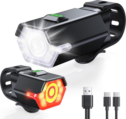 Bright LED Bike Lights with 9 Modes and Side Beams - Pexav
