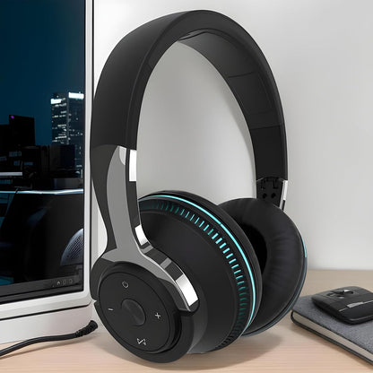 Compact Bluetooth Gaming Headset with Color Lights