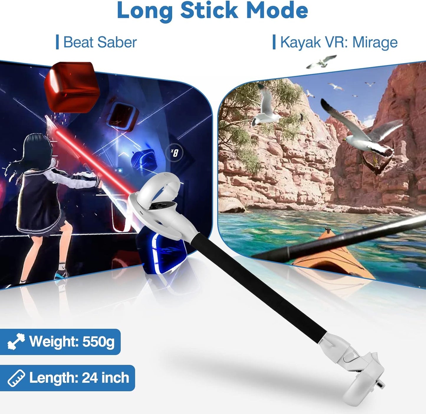 Comfortable VR Grip Extensions for Meta Quest 2