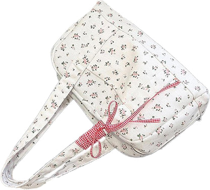 Big Cotton Travel Bag with Ribbon Detail - Pexav