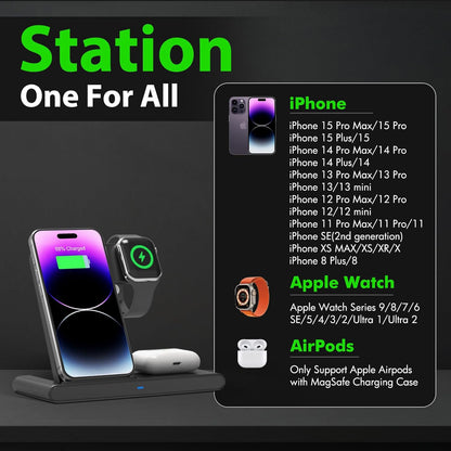Compact 3 in 1 Fast Charging Station for iPhone