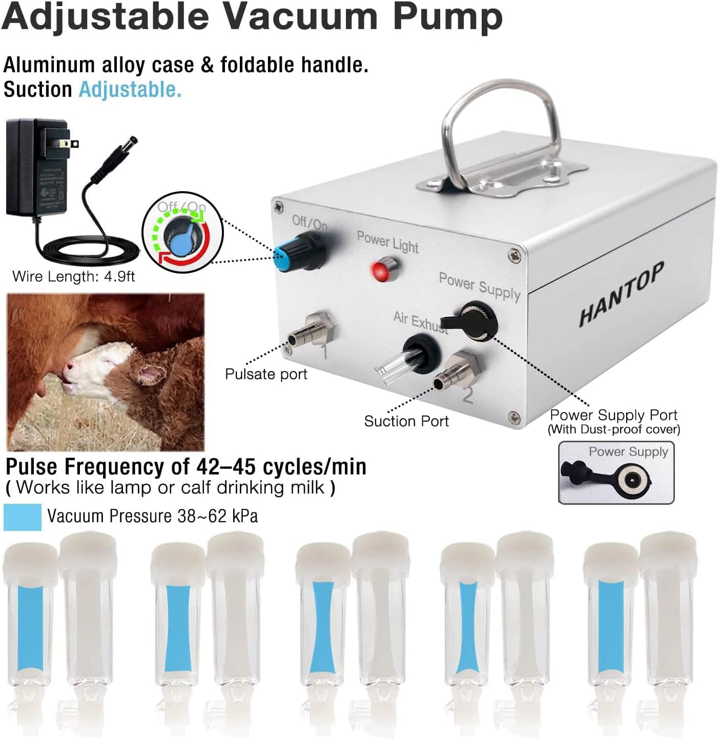 Compact Automatic Cow Milker 12L Tank