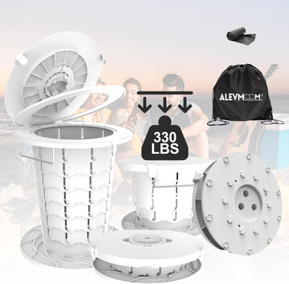 Compact Camping Toilet with Adjustable Seat