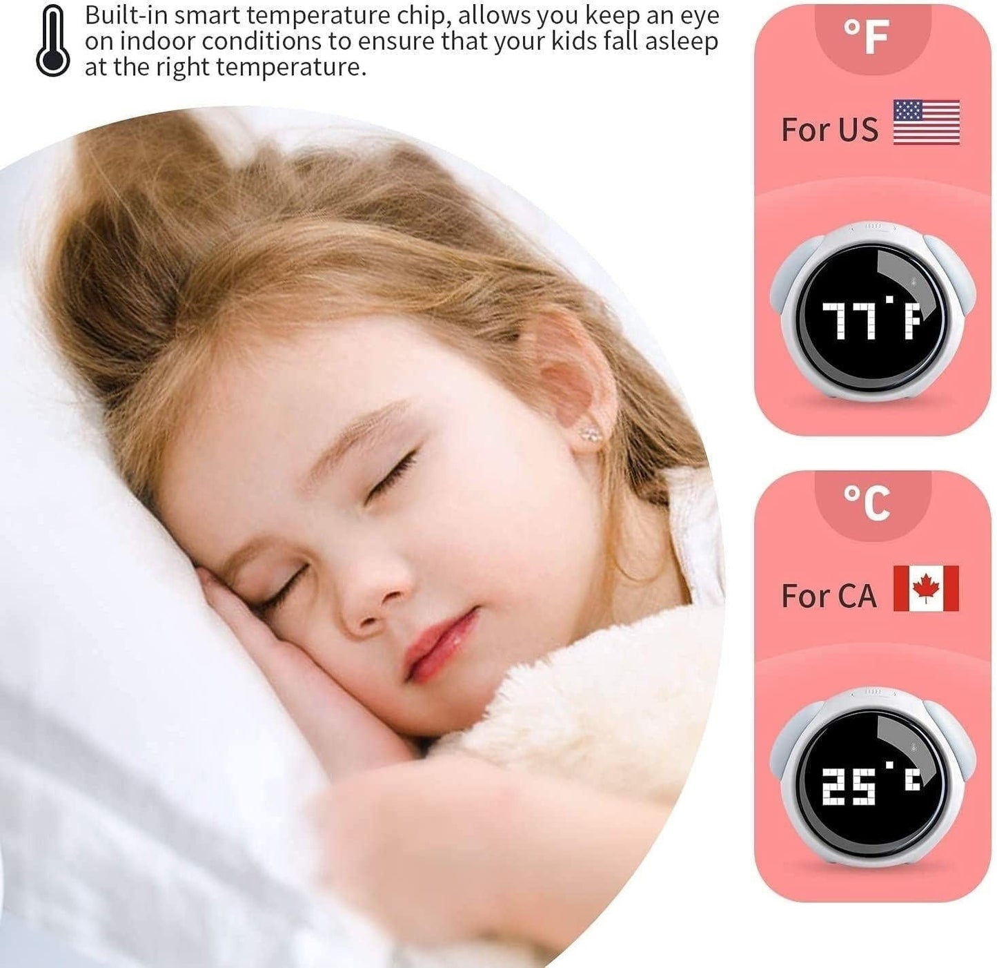 Smart Wake Up Clock With LED Light & Voice Assist