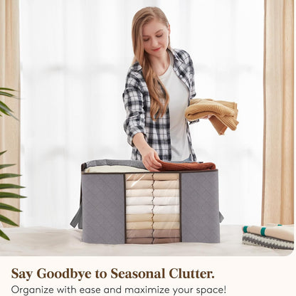 Collapsible Closet Storage Containers with Clear View Lids