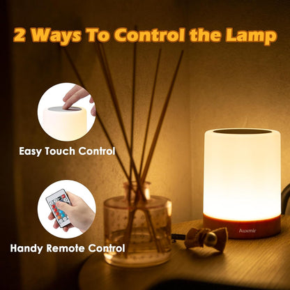 Smart Dimmable Bedside Lamp With Cordless Remote
