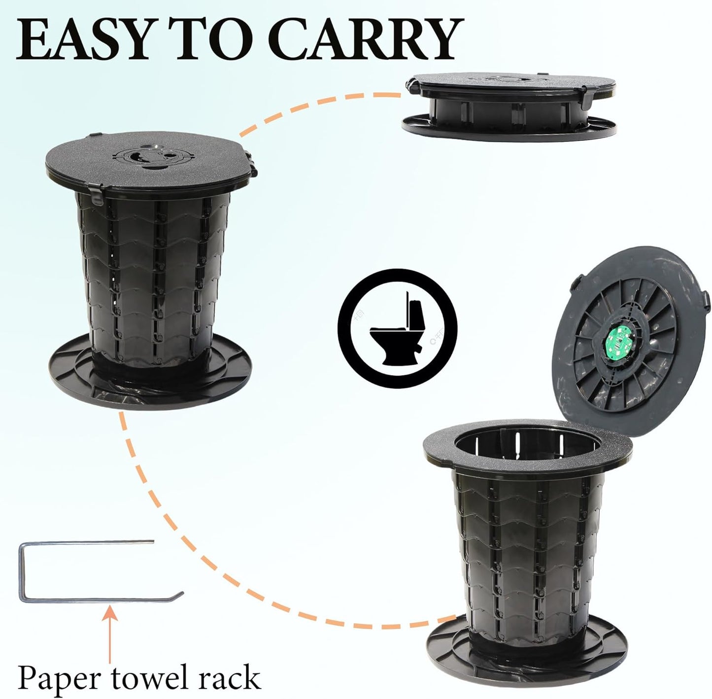 Compact Camping Toilet with Adjustable Seat