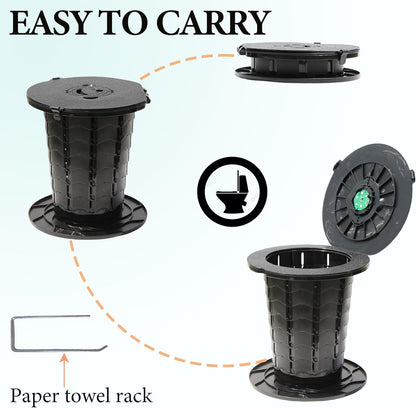 Compact Camping Toilet with Adjustable Seat