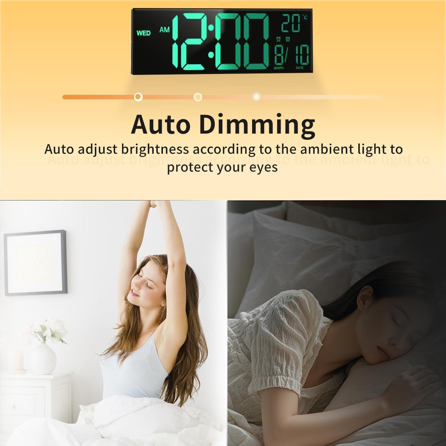Large Colorful LED Alarm Clock with Remote Control