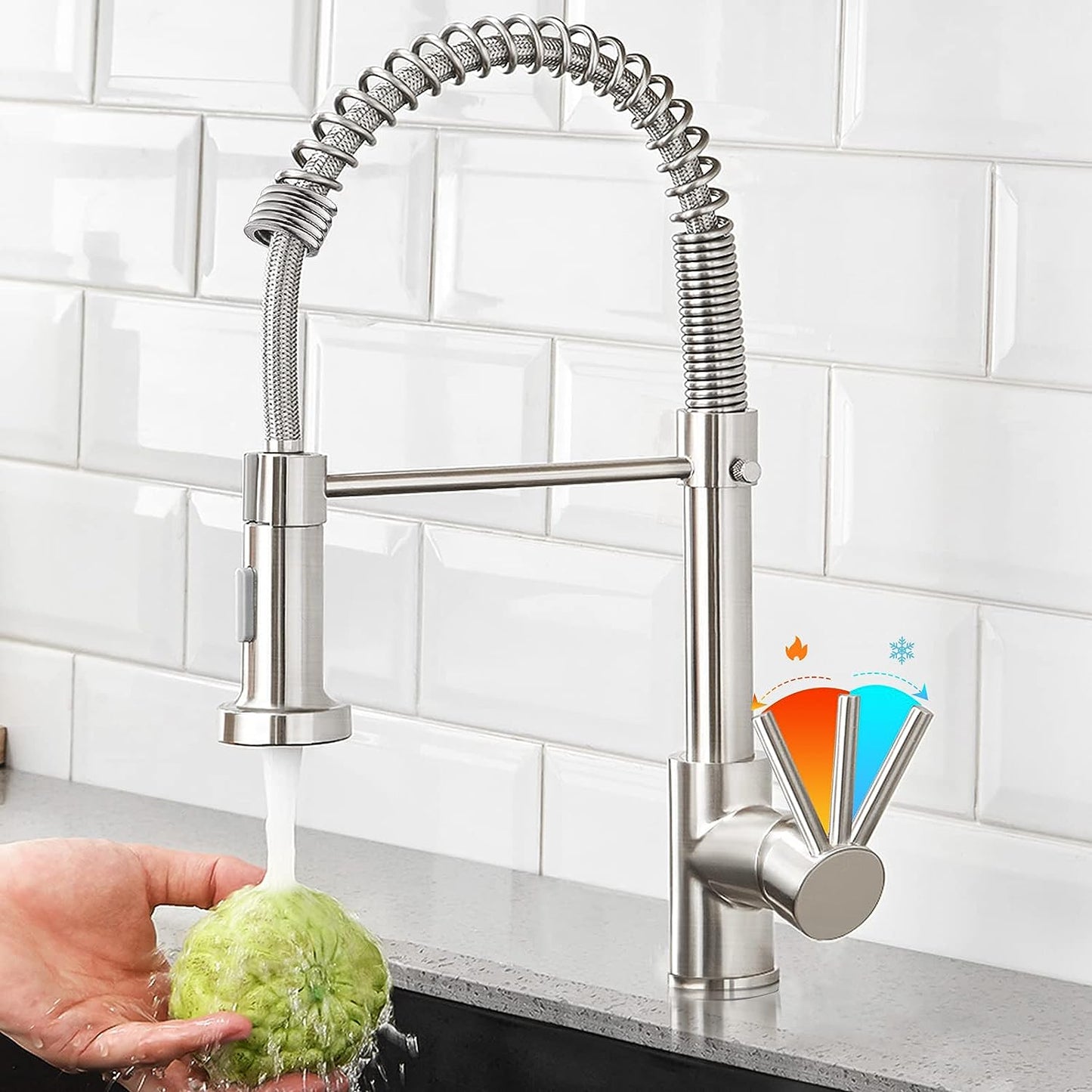 Stainless Steel Kitchen Faucet With Pull Out Sprayer