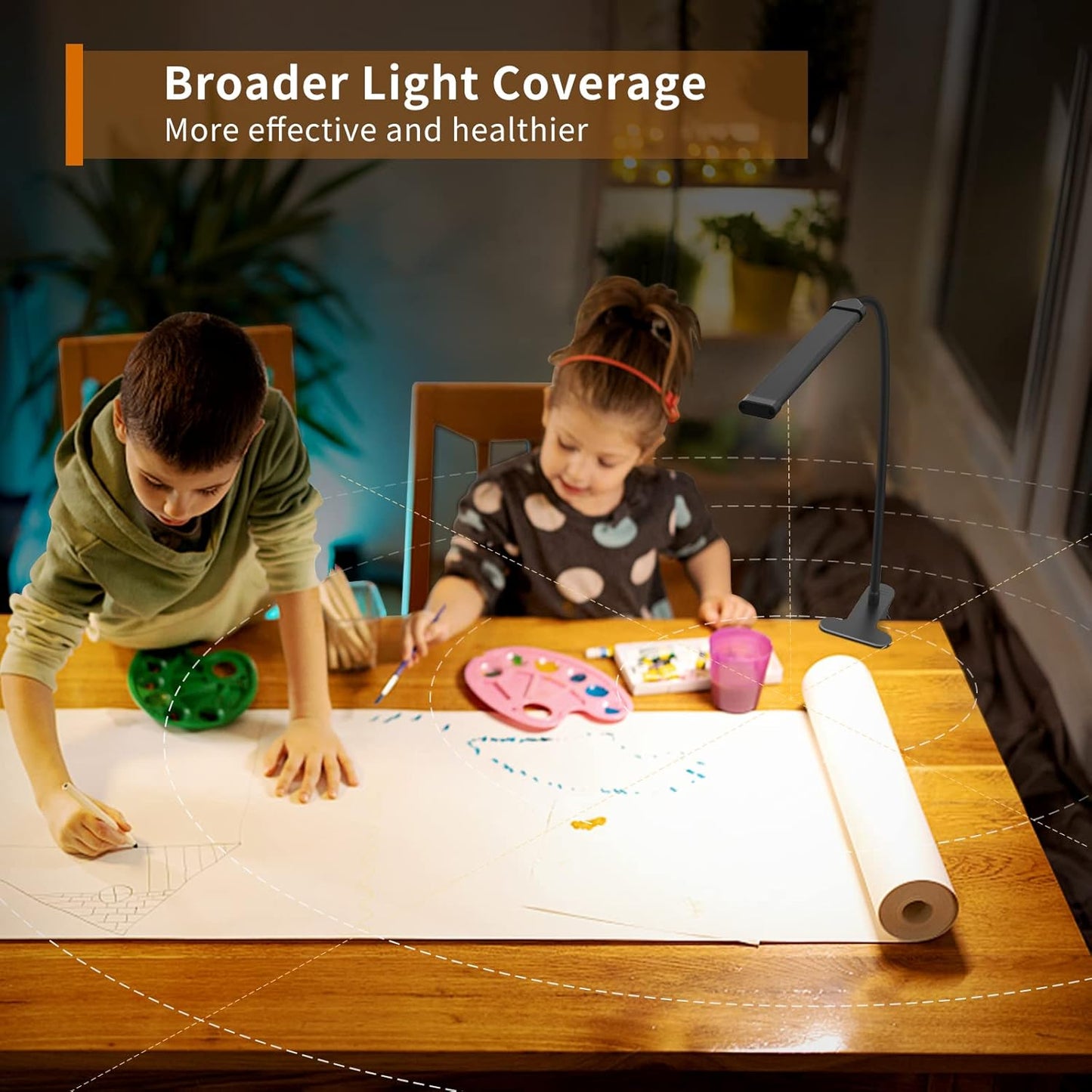Bright LED Clamp On Desk Lamp with USB Charger