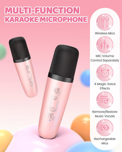 Compact Bluetooth Karaoke System with Microphones