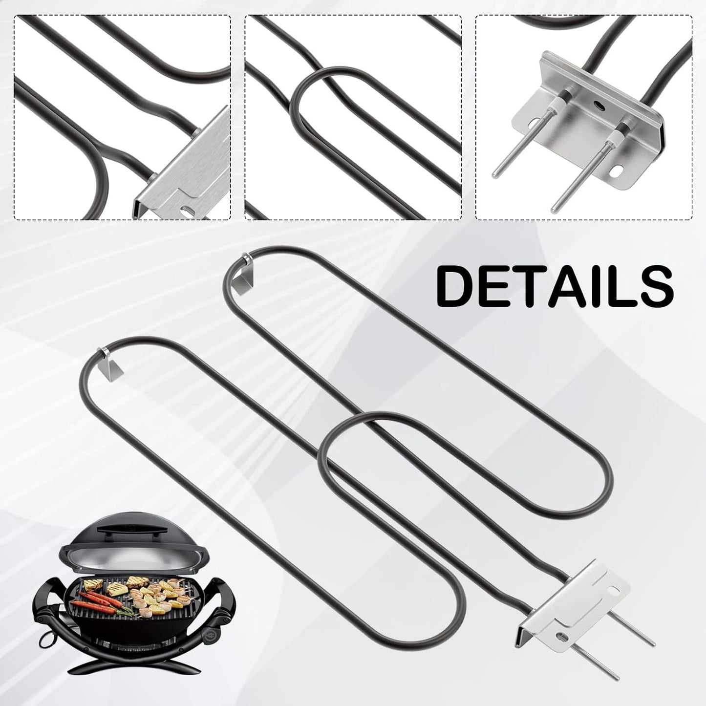 Powerful Electric BBQ Grill Heater 2200W Stainless Steel