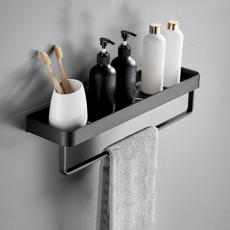 Sleek Black Metal Bath Shelf