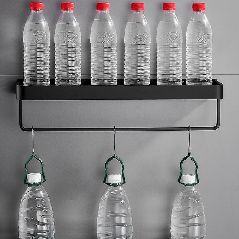 Sleek Black Metal Bath Shelf