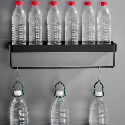 Sleek Black Metal Bath Shelf