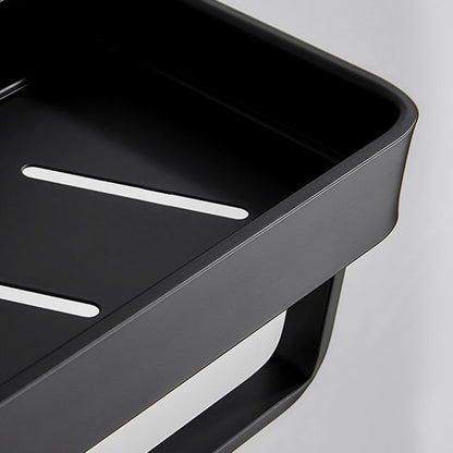 Sleek Black Metal Bath Shelf
