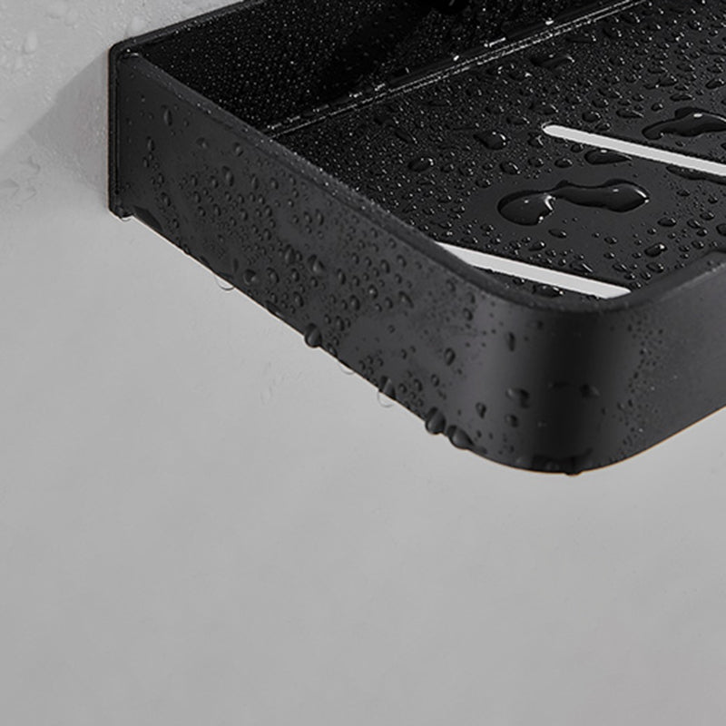 Sleek Black Metal Bath Shelf