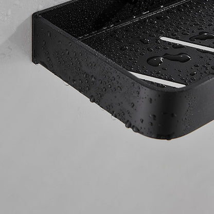 Sleek Black Metal Bath Shelf