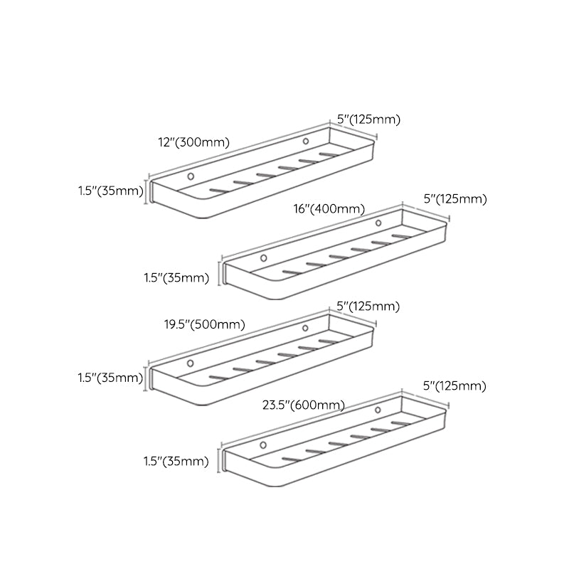 Sleek Black Metal Bath Shelf