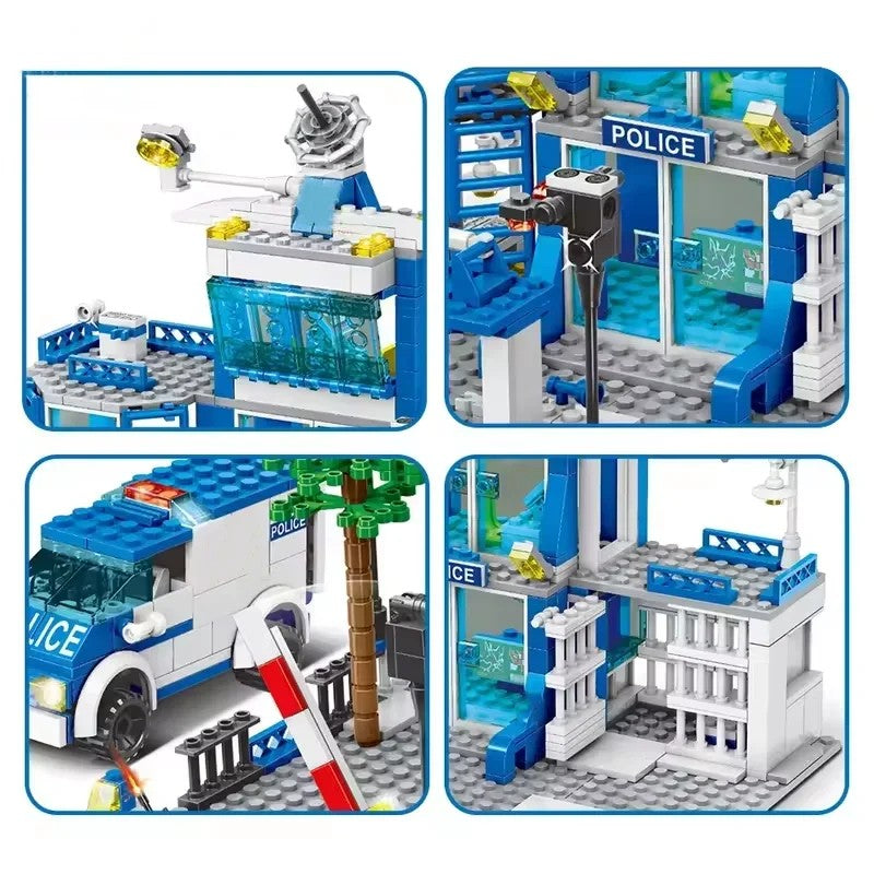 760 PCS Police Station Building Blocks Set with Durable ABS Plastic, Educational & Creative Toy for Kids, Safe for Ages 6+