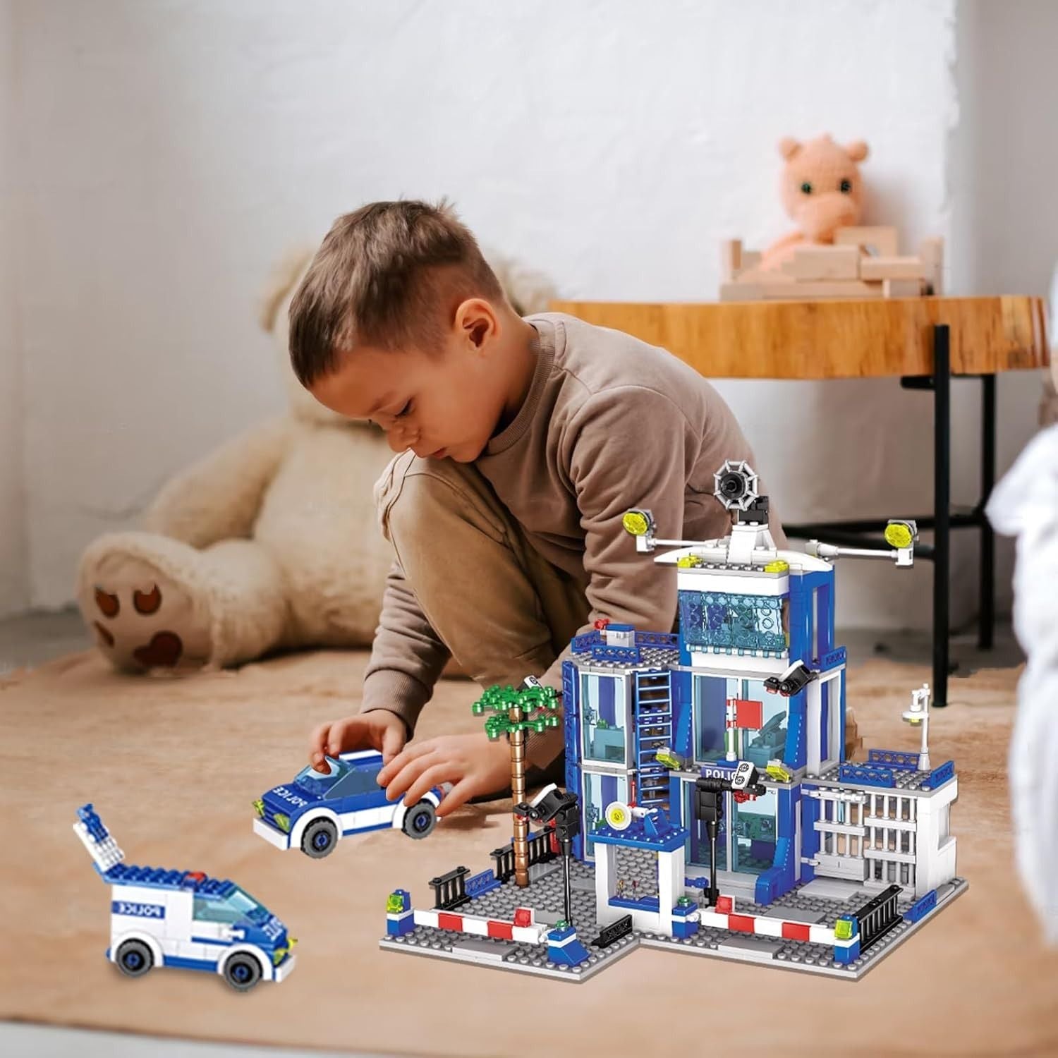 760 PCS Police Station Building Blocks Set with Durable ABS Plastic, Educational & Creative Toy for Kids, Safe for Ages 6+