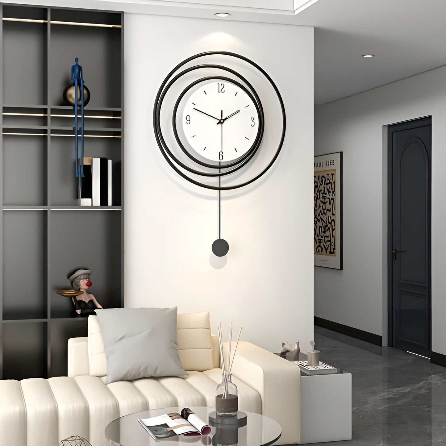 Simple Silver Wall Clock