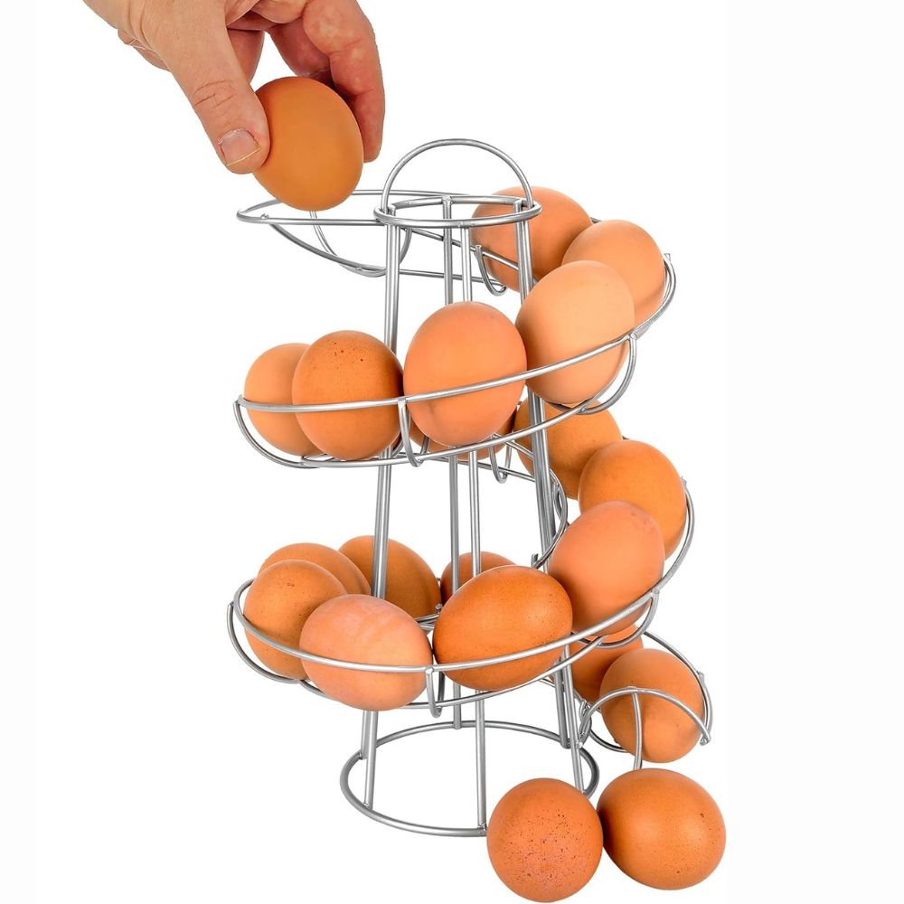 Space Saving Spiral Egg Tray Storage Holder - Pexav