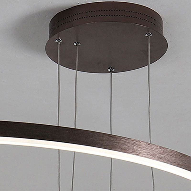 Stylish Pendant Light Circle Metal Black Gold Brown