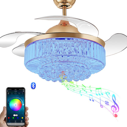 Bright Crystal LED Ceiling Fan Light Speaker