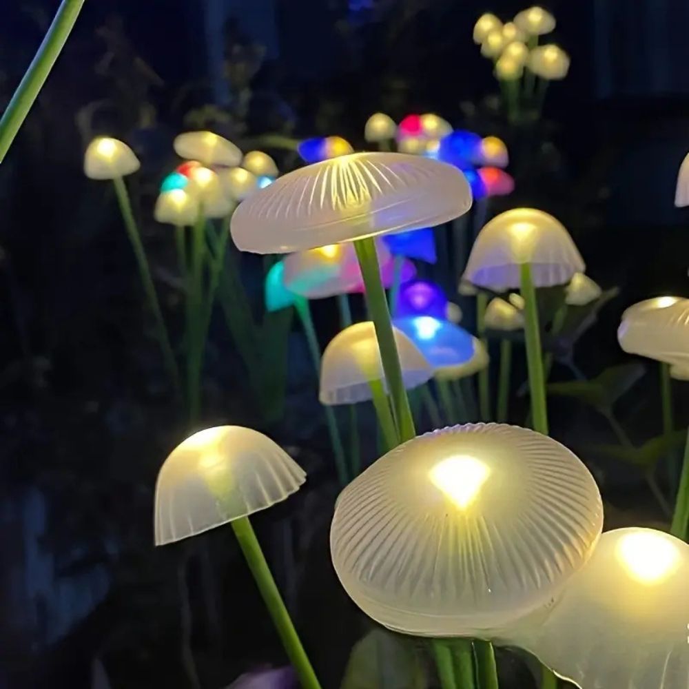 Colorful Outdoor Solar Mushroom String Lights
