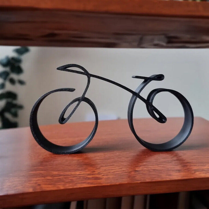 Simple Silver Bike Figure Decoration
