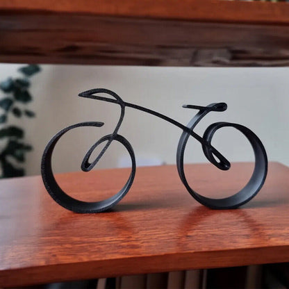 Simple Silver Bike Figure Decoration