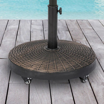 Sturdy Garden Umbrella Stand with Rolling Wheels - Pexav