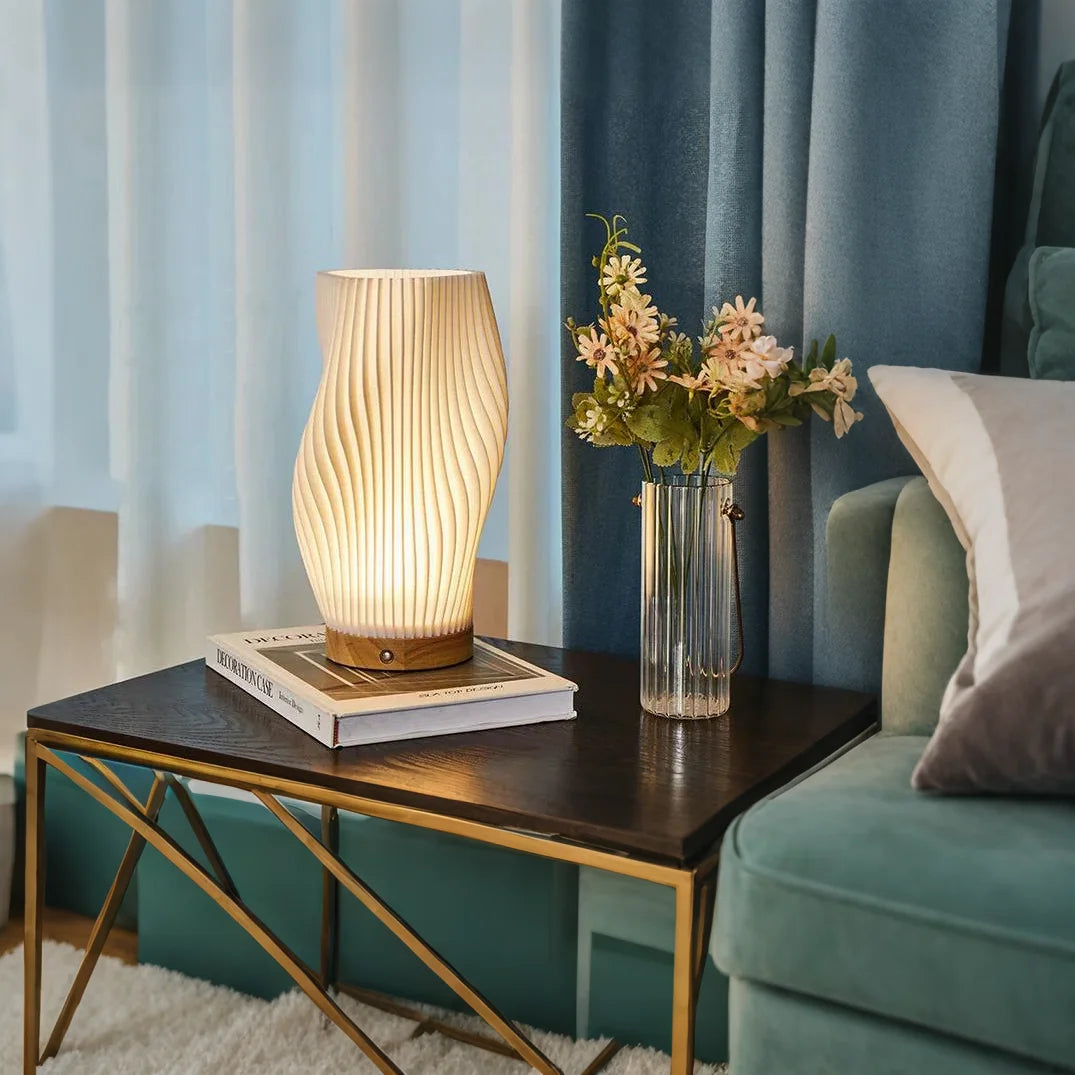 Chic Spiral Striped Shade Night Light Lamp