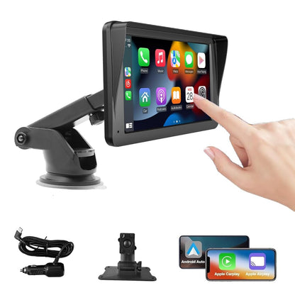 Compact 7 Car GPS Screen with Bluetooth and Camera - Pexav