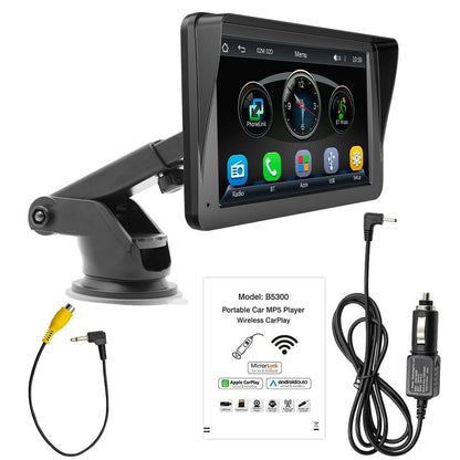7" Touchscreen Car Display – Bluetooth Hands-Free Multimedia Player with Free Rear View Camera