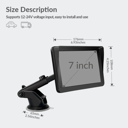 7" Touchscreen Car Display – Bluetooth Hands-Free Multimedia Player with Free Rear View Camera