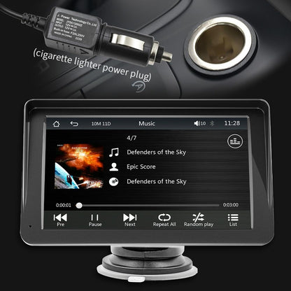 7" Touchscreen Car Display – Bluetooth Hands-Free Multimedia Player with Free Rear View Camera