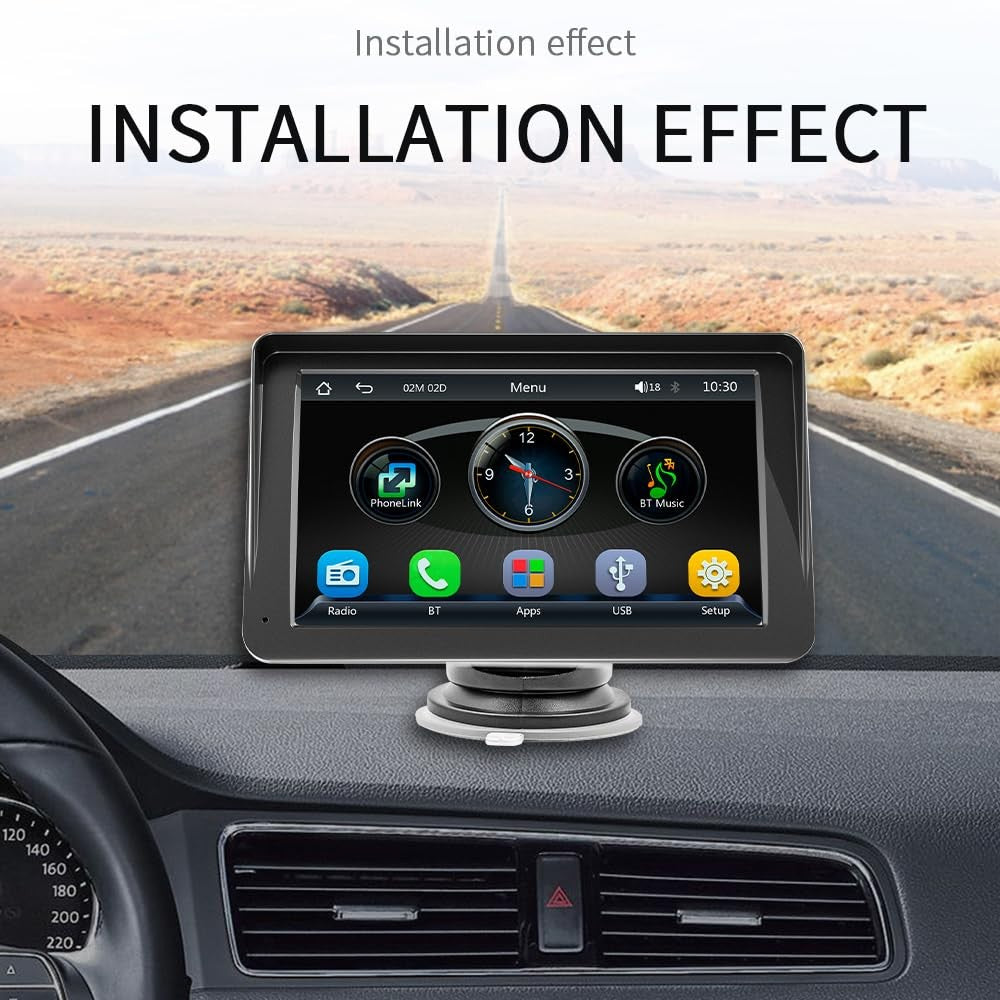 7" Touchscreen Car Display – Bluetooth Hands-Free Multimedia Player with Free Rear View Camera