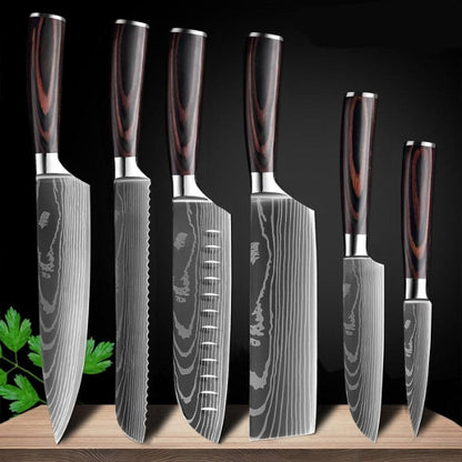 Premium Damascus Steel Kitchen Knives | Comfort Grip Wooden Handles