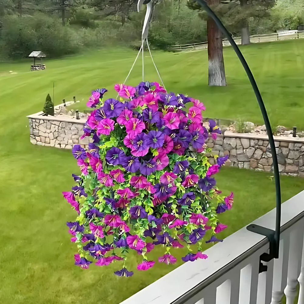 Weatherproof Fake Flower Hanging Basket Decoration - Pexav