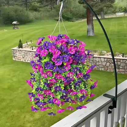 Weatherproof Fake Flower Hanging Basket Decoration - Pexav