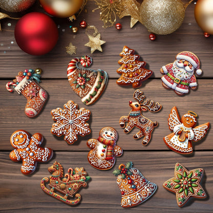 Unique Wood Christmas Tree Decorations (12 Pack)