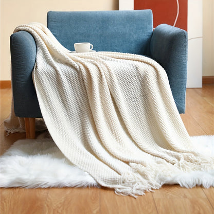 Soft Cozy Throw Blanket with Tassels